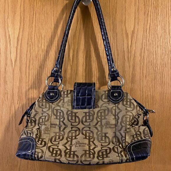 Genna De Rossi Purse, Tan, Brown & Dark Blue/Dark Purplish. (P05) - Picture 2 of 15